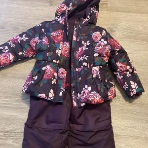 Toddler Girl Winter Jacket and Snow Bib